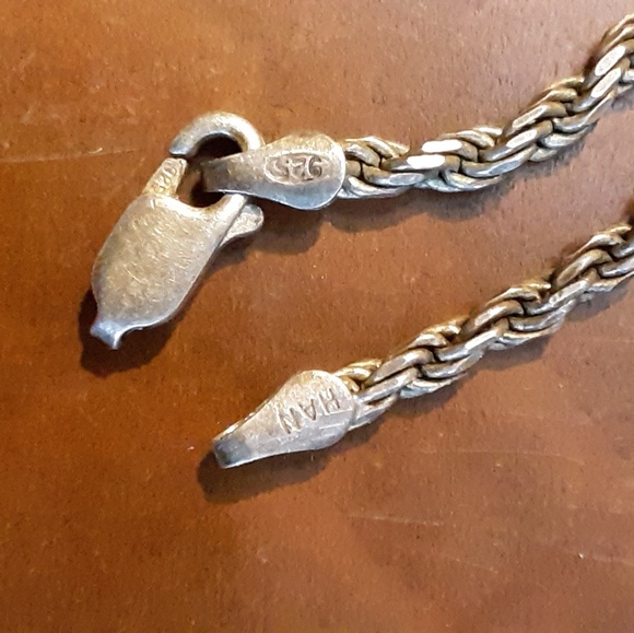 Italian silver chain hand made missing single ring - Picture 2 of 3